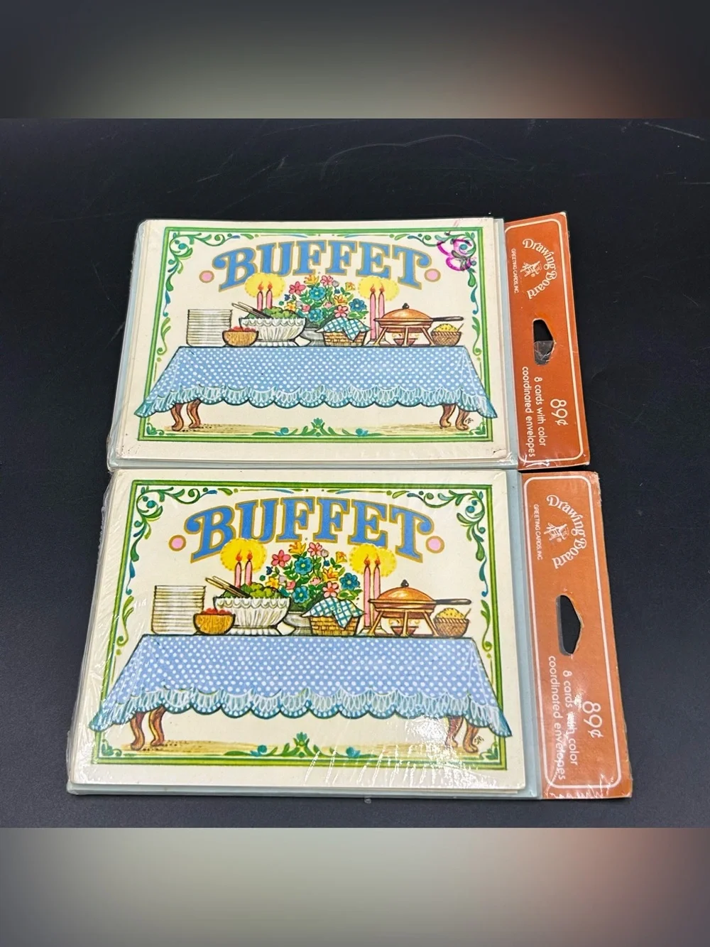Vintage Drawing Board Buffet Party Invitations Sealed 2 Packs 16 Cards 1980s NOS